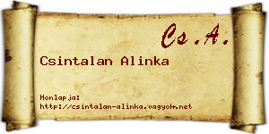 Csintalan Alinka névjegykártya